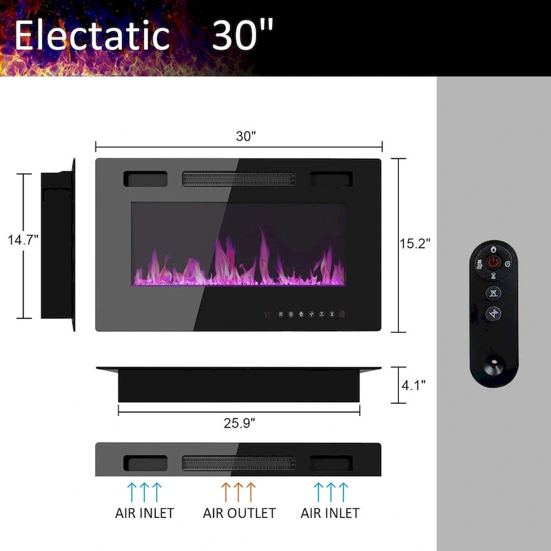 Meuble TV cheminée avec console TV cheminée électrique et télécommande