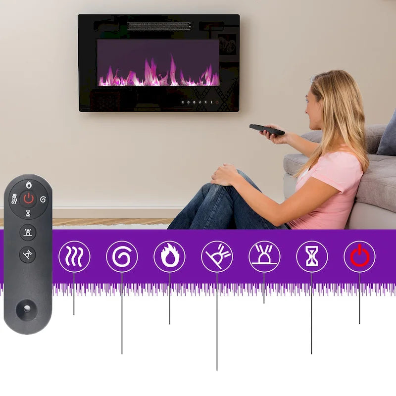 Meuble TV cheminée avec console TV cheminée électrique et télécommande