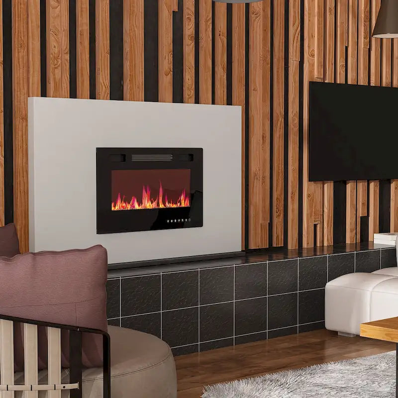 Meuble TV cheminée avec console TV cheminée électrique et télécommande