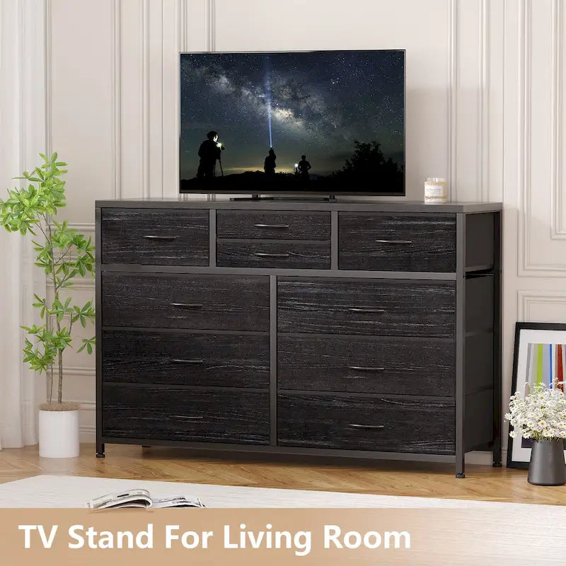 Meuble TV commode moderne avec 10 tiroirs - s.o.