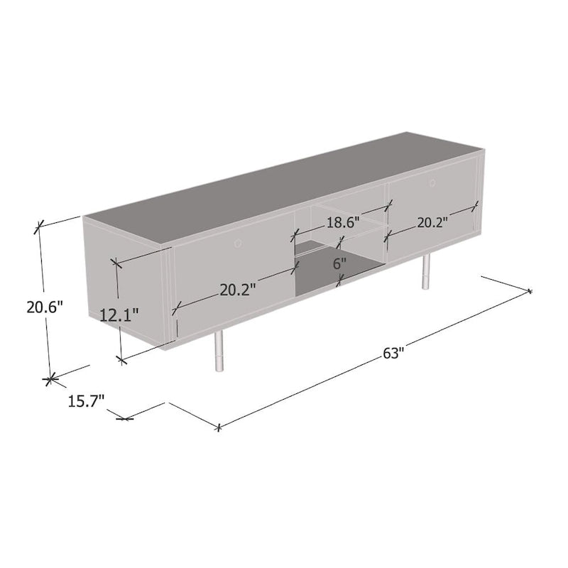 Meuble TV Cristal 01 63 - 63 pouces
