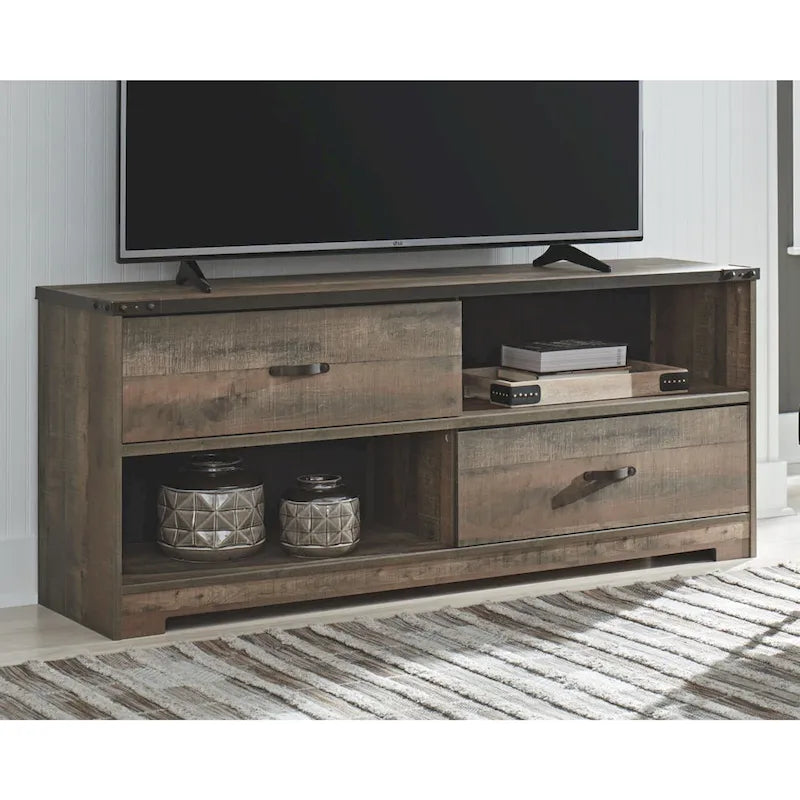 Meuble télé Trinell Grand, décontracté, marron