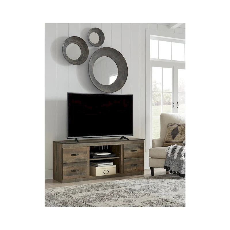 Meuble télé Trinell Grand, décontracté, marron