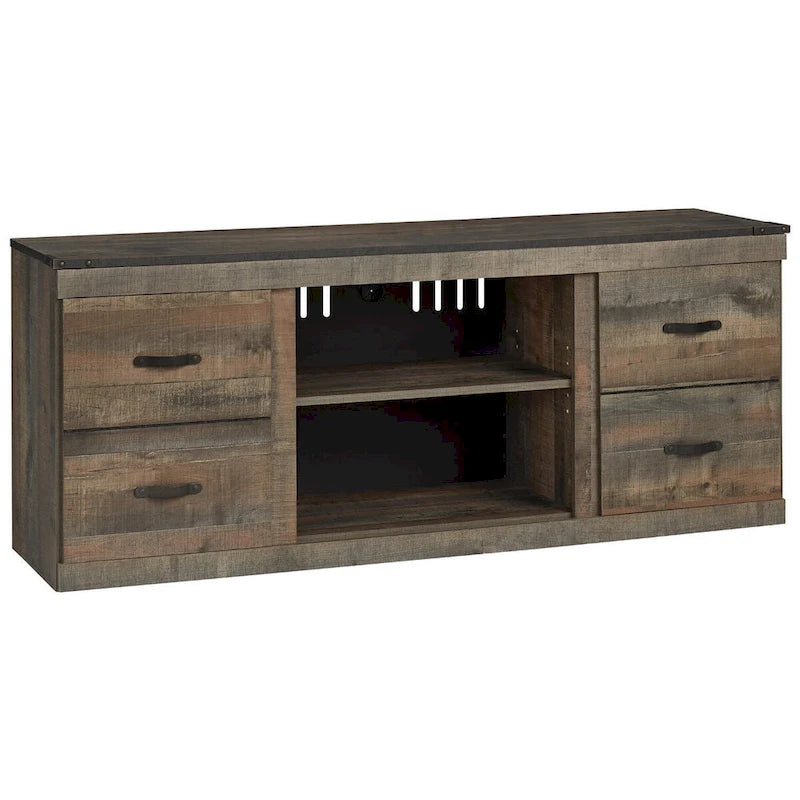Meuble télé Trinell Grand, décontracté, marron