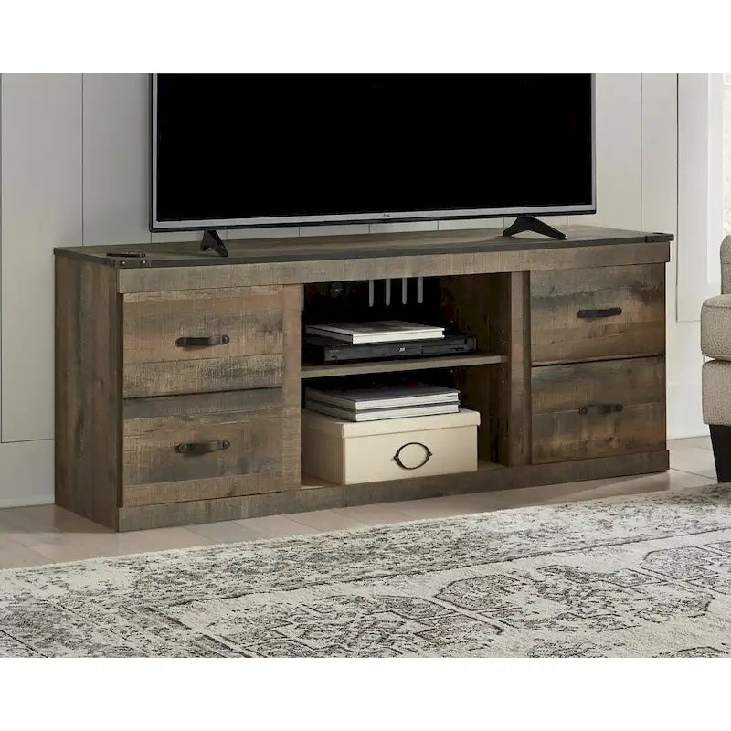 Meuble télé Trinell Grand, décontracté, marron