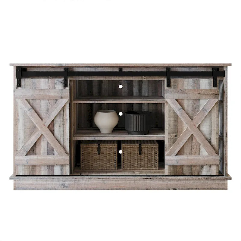 Console TV CraftPorch style vintage avec motif en X