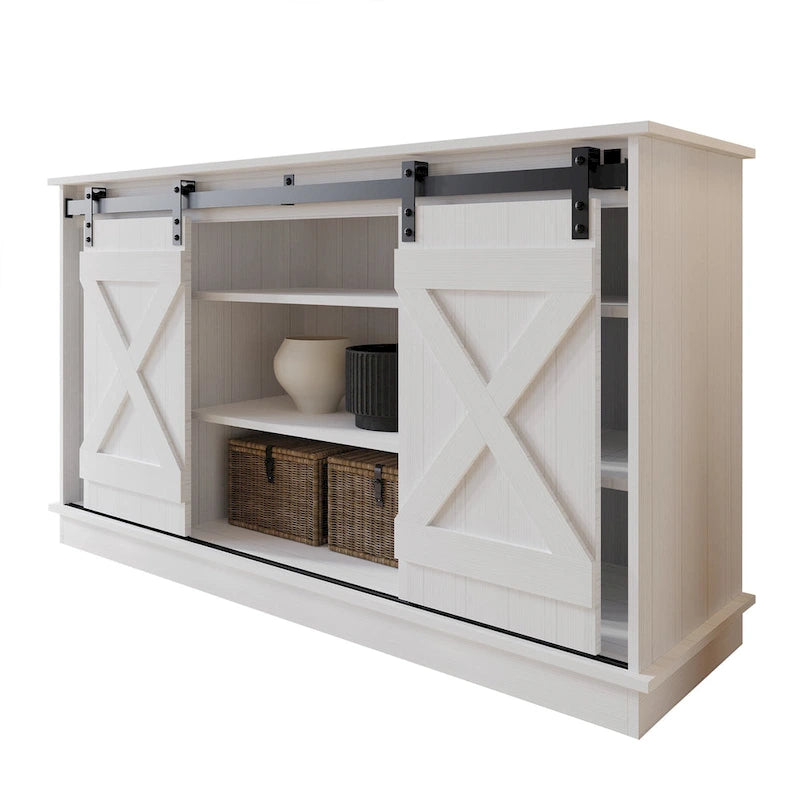 Console TV CraftPorch style vintage avec motif en X