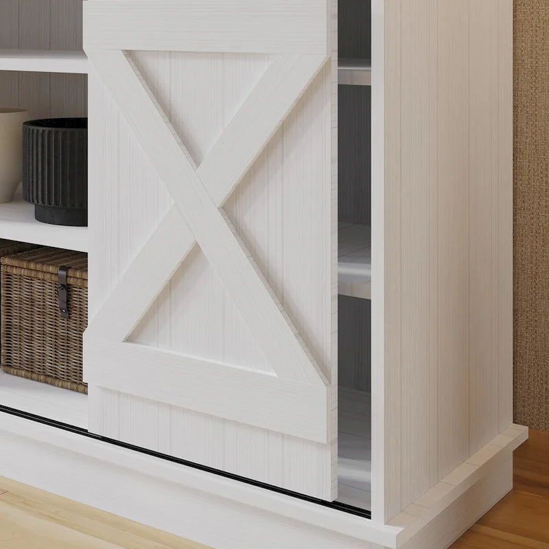 Console TV CraftPorch style vintage avec motif en X