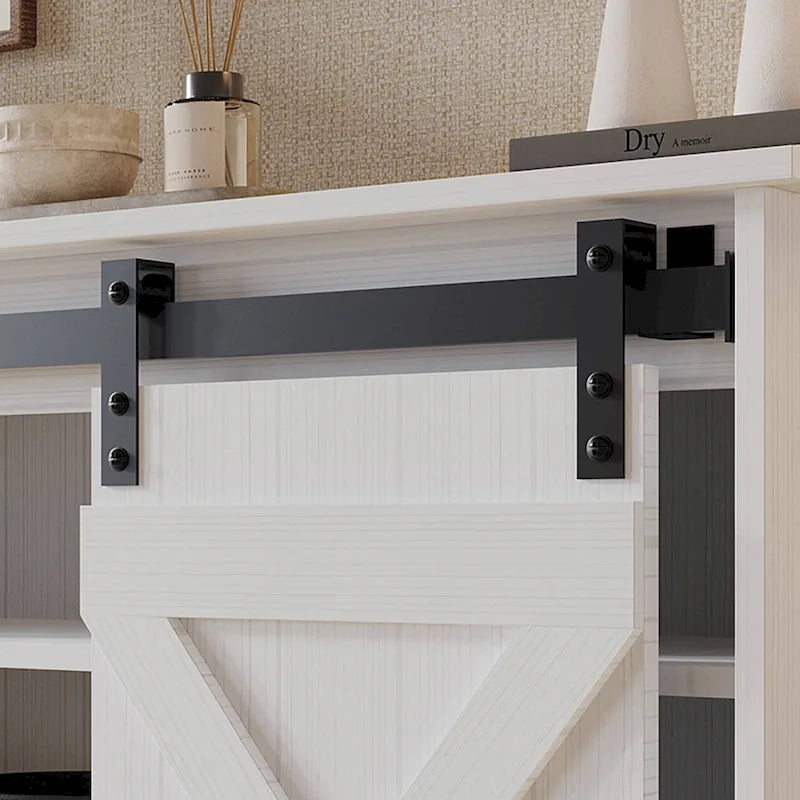 Console TV CraftPorch style vintage avec motif en X