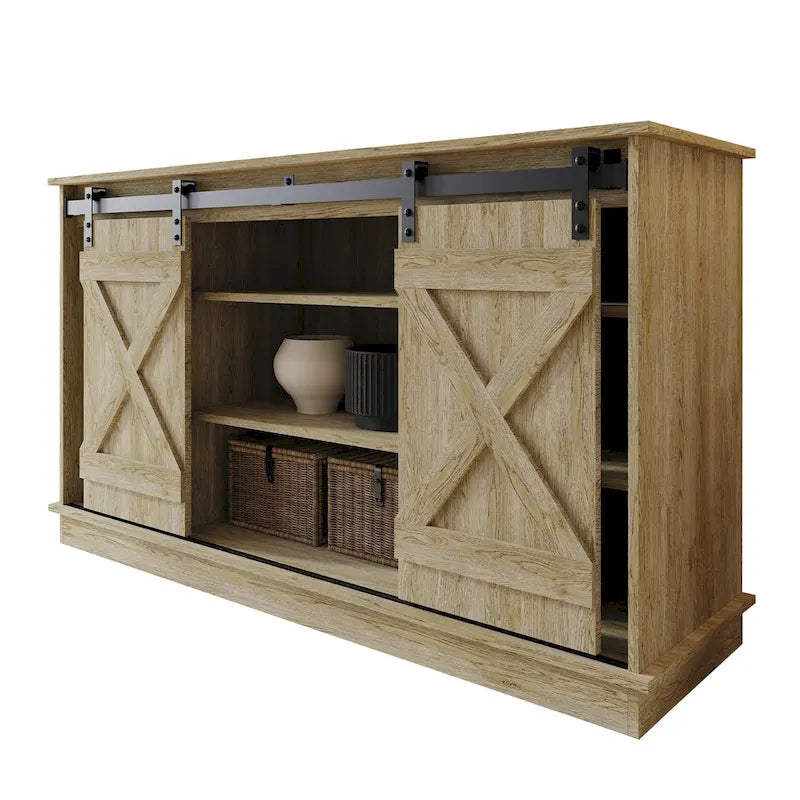 Console TV CraftPorch style vintage avec motif en X