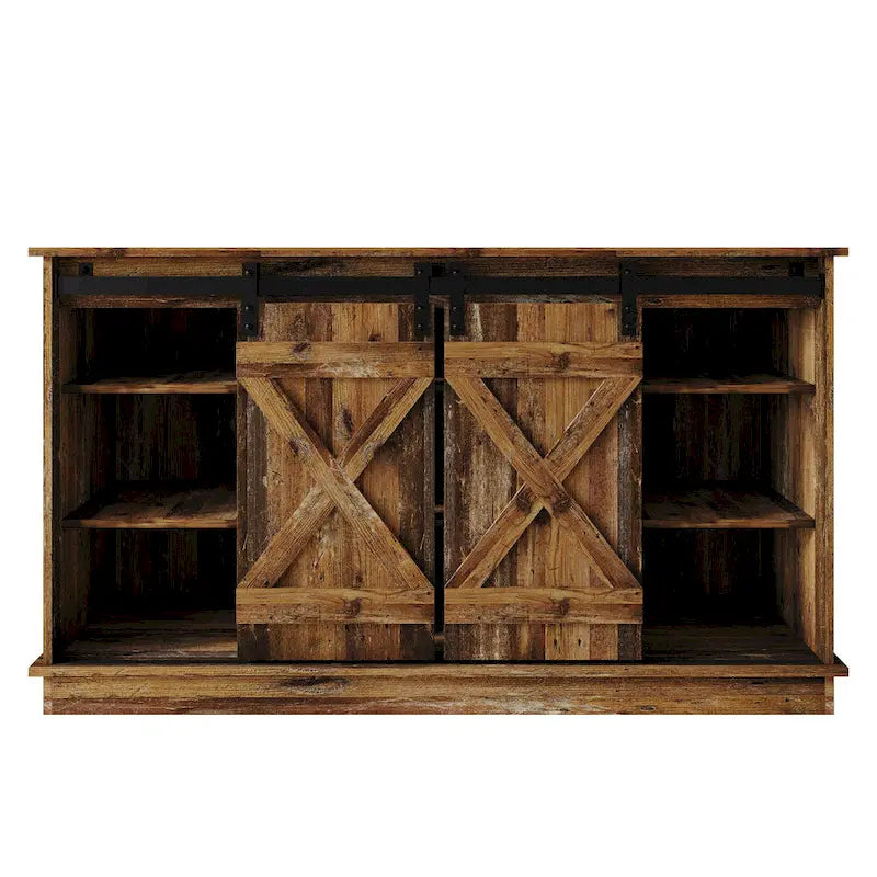 Console TV CraftPorch style vintage avec motif en X