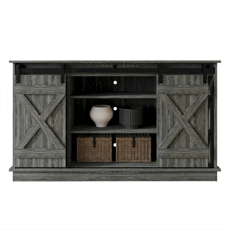 Console TV CraftPorch style vintage avec motif en X