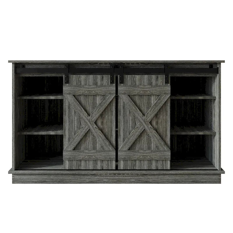 Console TV CraftPorch style vintage avec motif en X