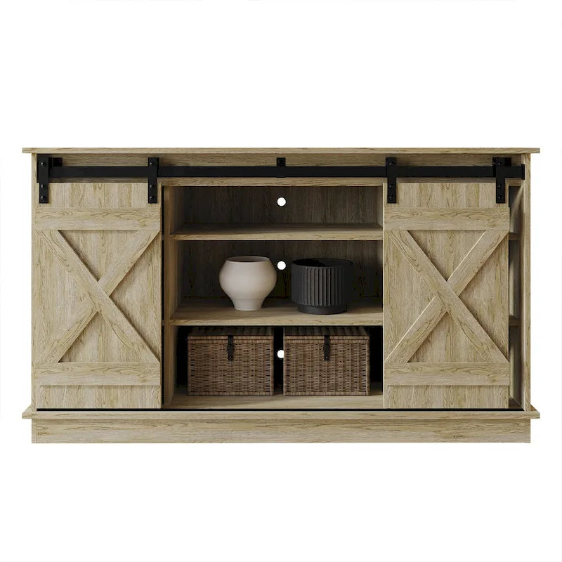 Console TV CraftPorch style vintage avec motif en X