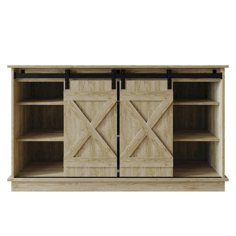 Console TV CraftPorch style vintage avec motif en X