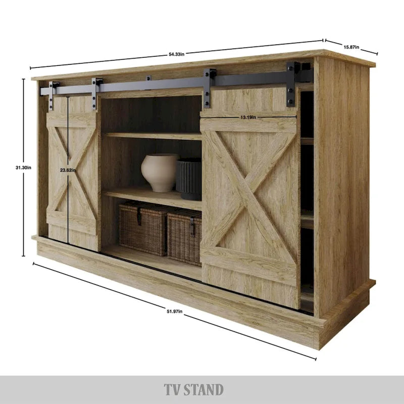 Console TV CraftPorch style vintage avec motif en X