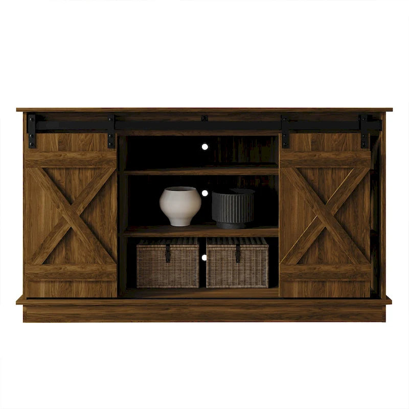 Console TV CraftPorch style vintage avec motif en X