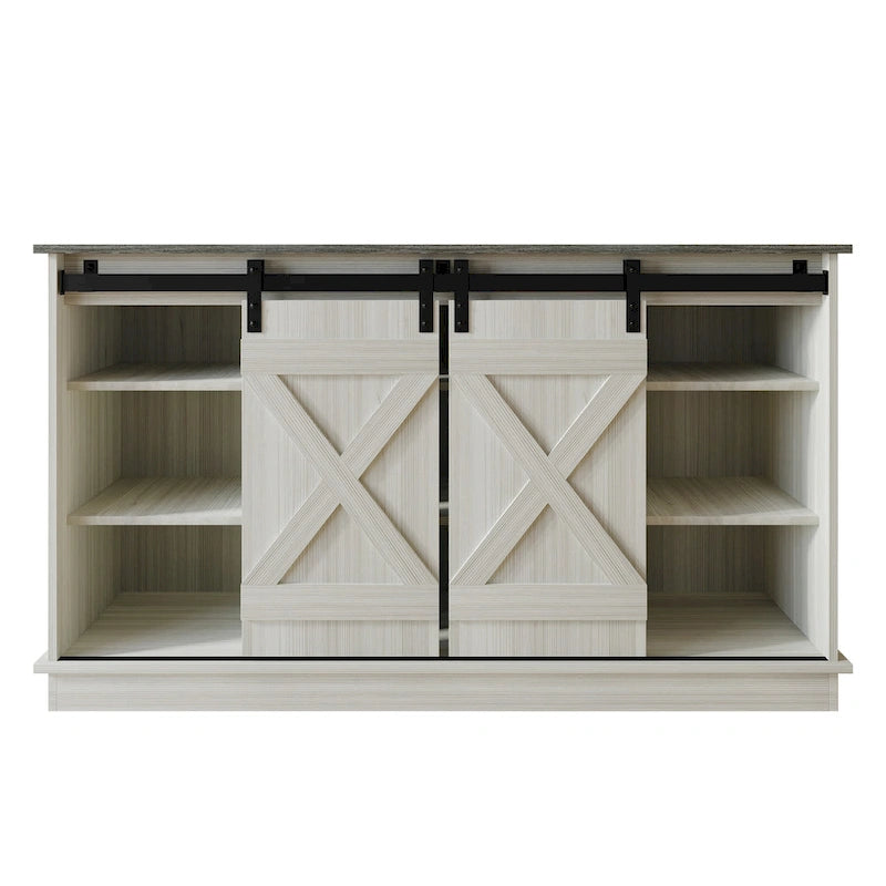 Console TV CraftPorch style vintage avec motif en X