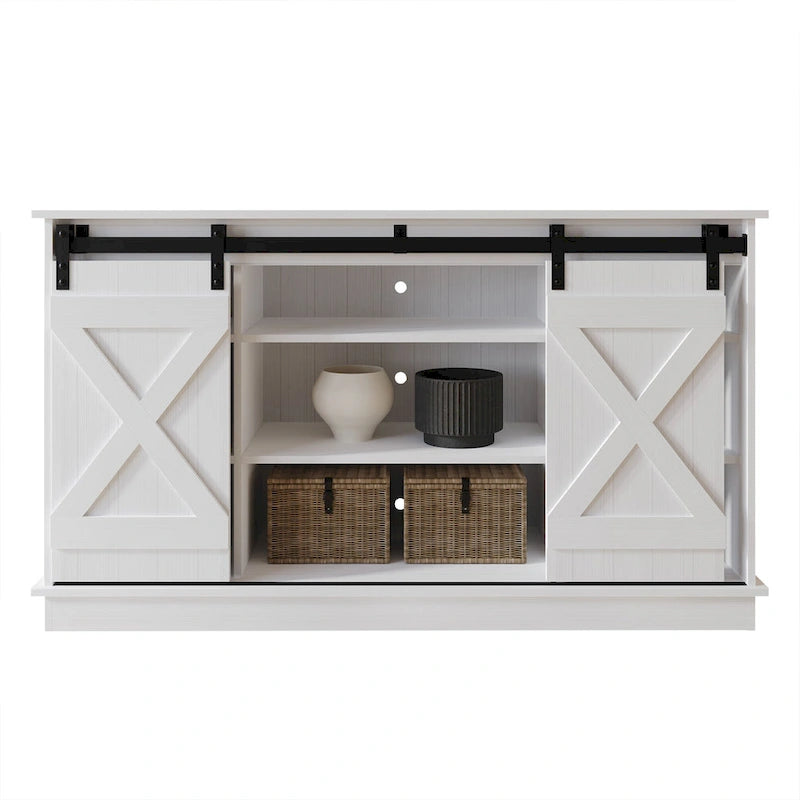Console TV CraftPorch style vintage avec motif en X