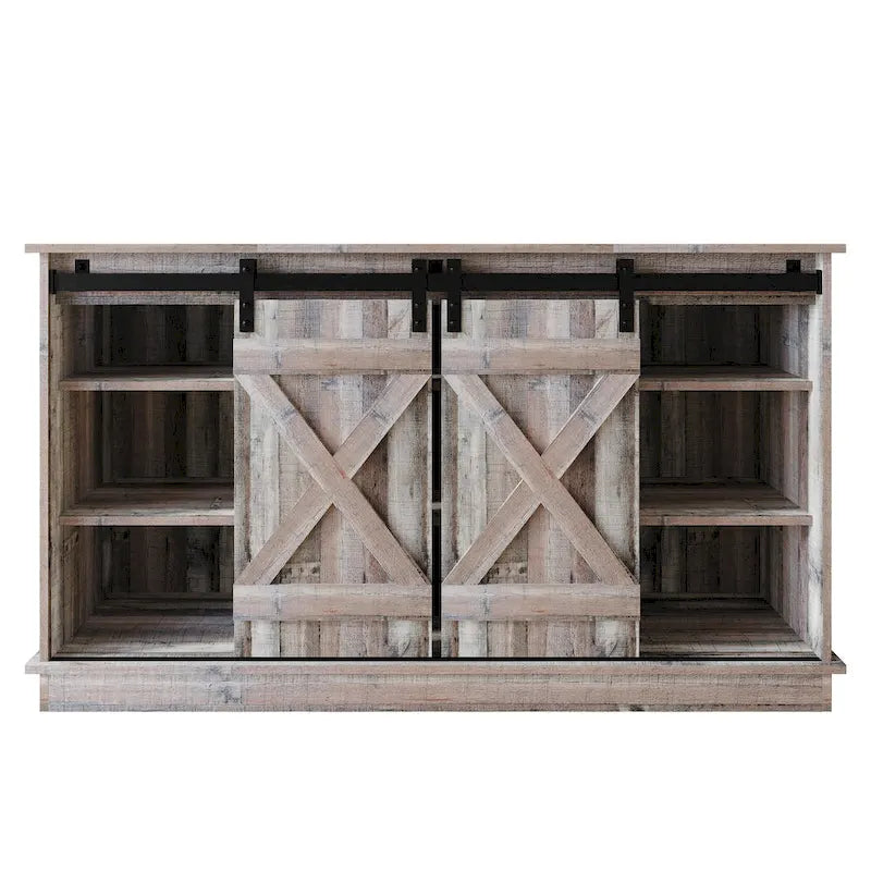 Console TV CraftPorch style vintage avec motif en X