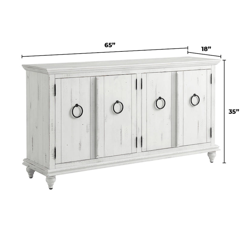 Meuble TV/Console en bois massif 65 po Garden District