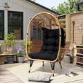 Fauteuil œuf en osier rembourré d'extérieur Pellebant - 58,9 cm P x 69,8 cm L x 144 cm H