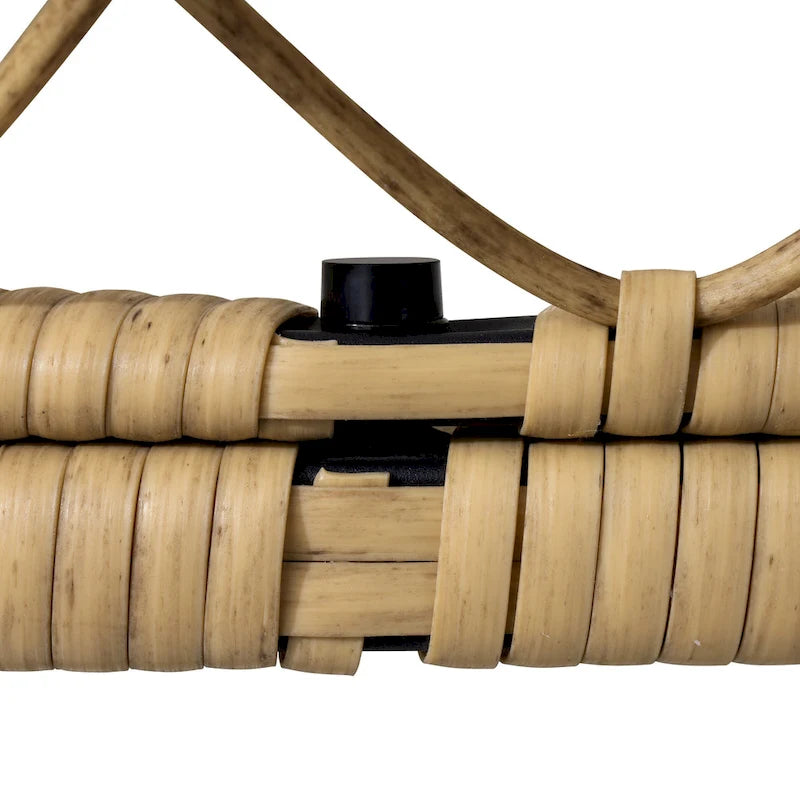 Fauteuil œuf en osier rembourré d'extérieur Pellebant - 58,9 cm P x 69,8 cm L x 144 cm H