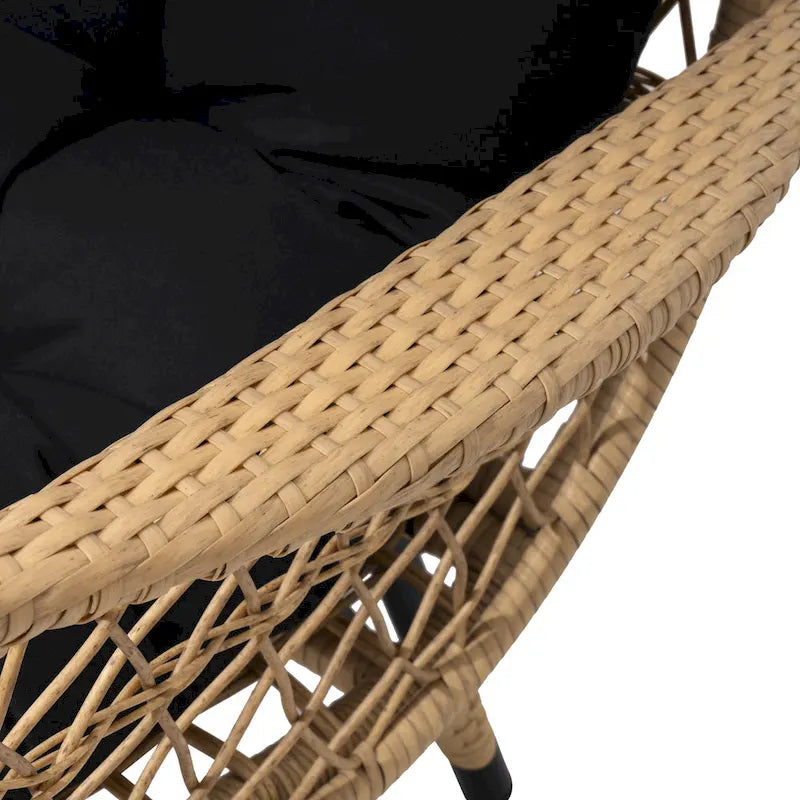 Fauteuil œuf en osier rembourré d'extérieur Pellebant - 58,9 cm P x 69,8 cm L x 144 cm H