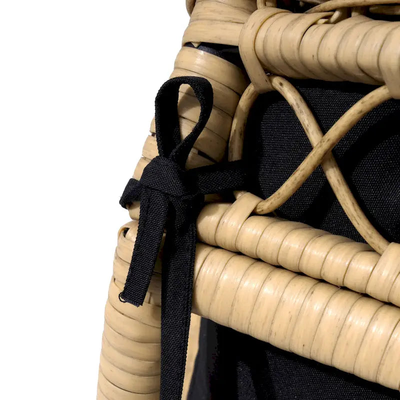 Fauteuil œuf en osier rembourré d'extérieur Pellebant - 58,9 cm P x 69,8 cm L x 144 cm H