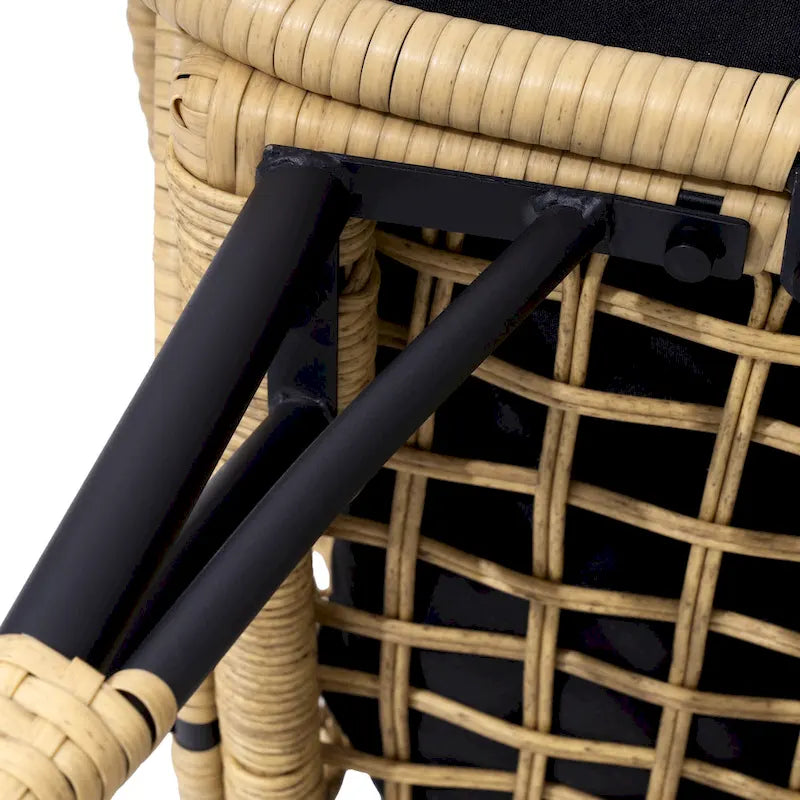 Fauteuil œuf en osier rembourré d'extérieur Pellebant - 58,9 cm P x 69,8 cm L x 144 cm H