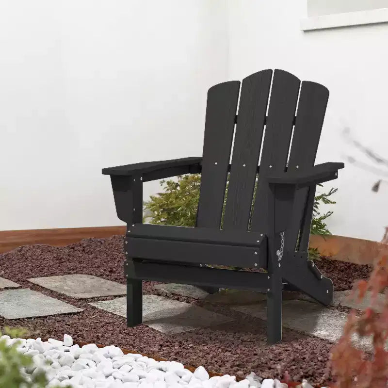 Hyleory Folding Adirondack Chair Outdoor, HDPE Patio Accent Chair