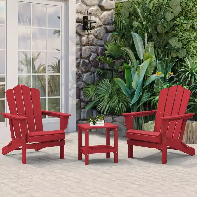 Hyleory Folding Adirondack Chair Outdoor, HDPE Patio Accent Chair