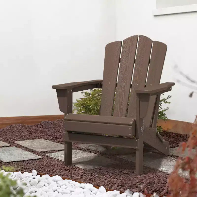 Hyleory Folding Adirondack Chair Outdoor, HDPE Patio Accent Chair