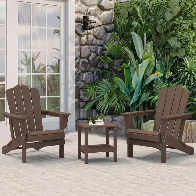 Hyleory Folding Adirondack Chair Outdoor, HDPE Patio Accent Chair