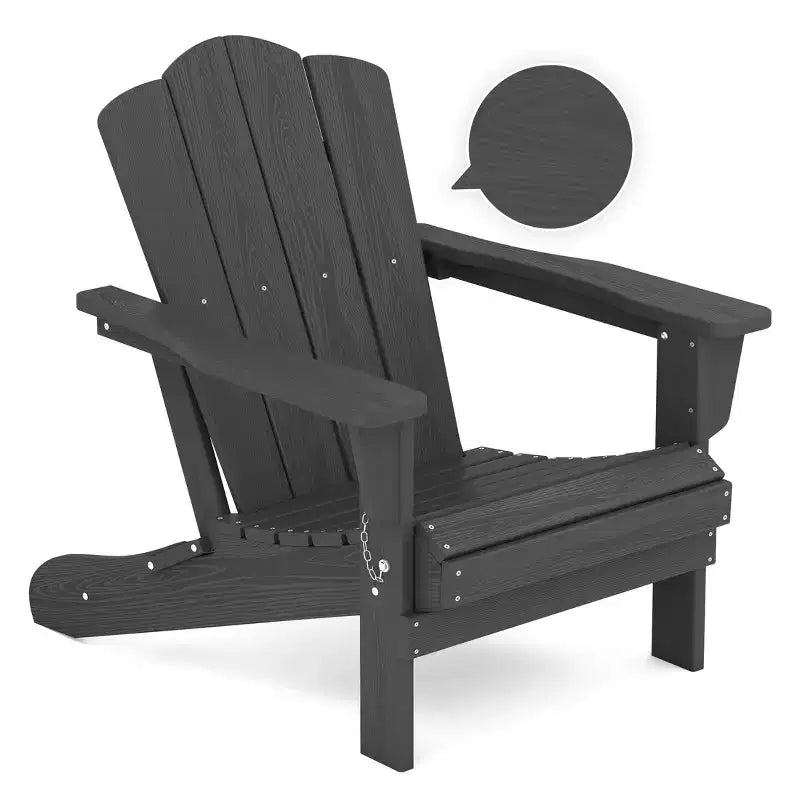 Hyleory Folding Adirondack Chair Outdoor, HDPE Patio Accent Chair