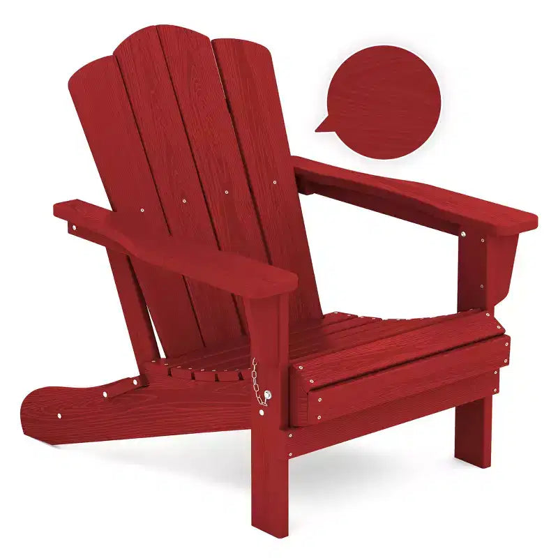 Hyleory Folding Adirondack Chair Outdoor, HDPE Patio Accent Chair