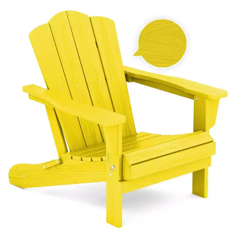 Hyleory Folding Adirondack Chair Outdoor, HDPE Patio Accent Chair