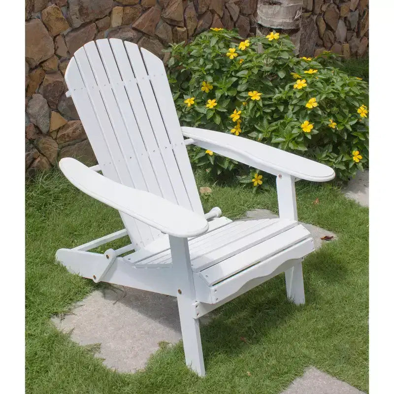 Northbeam Outdoor Portable Foldable Wooden Adirondack Deck Lounge Chair