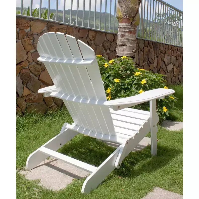 Northbeam Outdoor Portable Foldable Wooden Adirondack Deck Lounge Chair