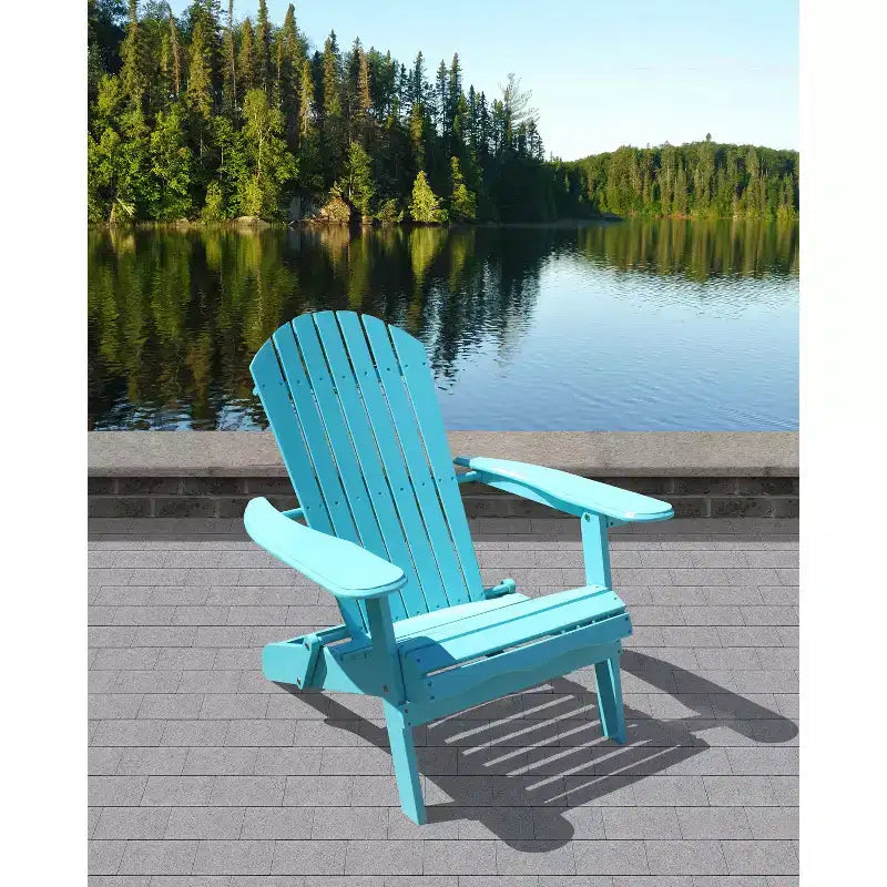 Northbeam Outdoor Portable Foldable Wooden Adirondack Deck Lounge Chair