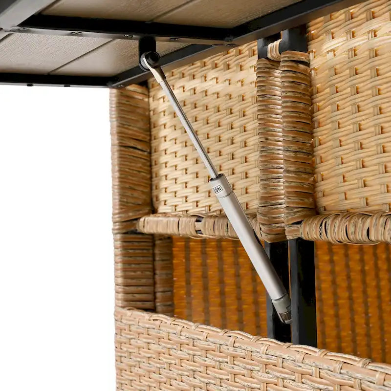 TOMAX Canapé en rotin tressé 5 pièces en forme de L avec 2 tables d'appoint extensibles