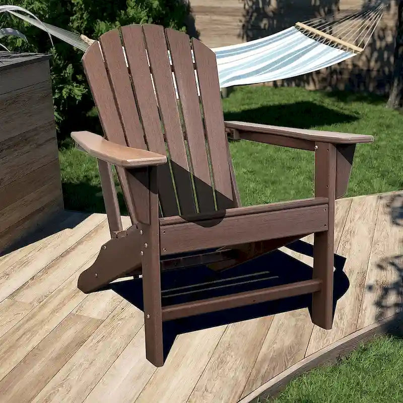 HDPE Resin Wood Adirondack Chair Patio Chairs Lawn Chair, Weather Resistant for Garden, Backyard, Beach, Pool & Lawn Furniture
