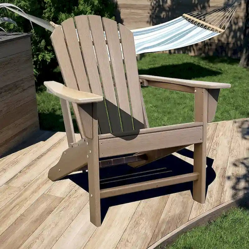 Chaise Adirondack en résine PEHD, chaises de patio, chaise de jardin, résistante aux intempéries pour le jardin, la cour, la plage, la piscine et les meubles de pelouse