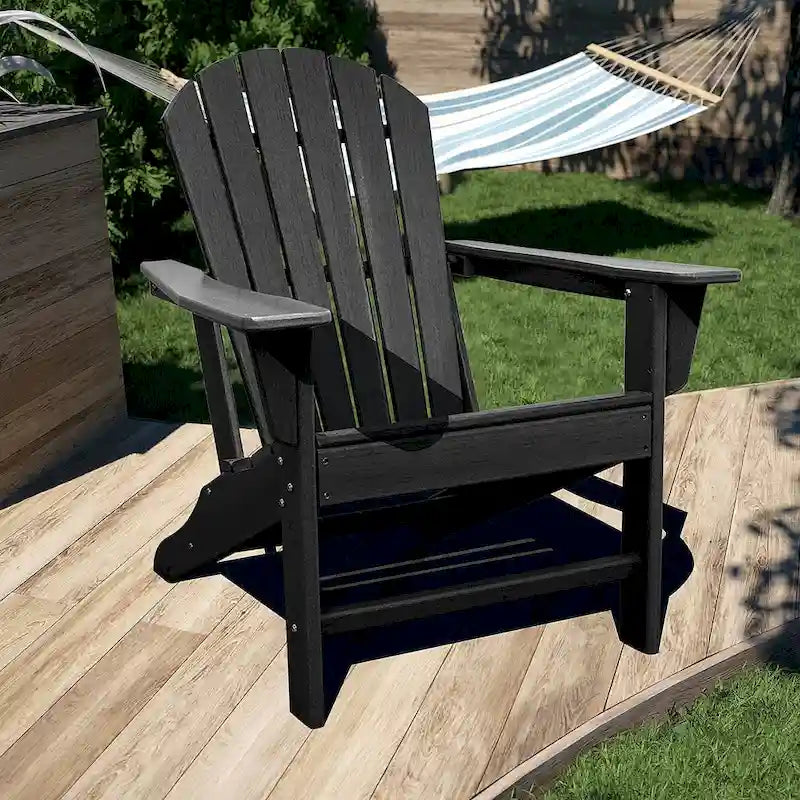 Chaise Adirondack en résine PEHD, chaises de patio, chaise de jardin, résistante aux intempéries pour le jardin, la cour, la plage, la piscine et les meubles de pelouse
