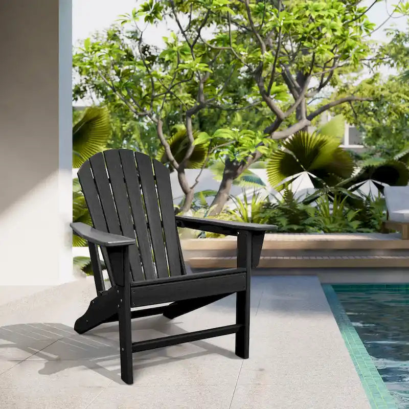 Chaise Adirondack en résine PEHD, chaises de patio, chaise de jardin, résistante aux intempéries pour le jardin, la cour, la plage, la piscine et les meubles de pelouse