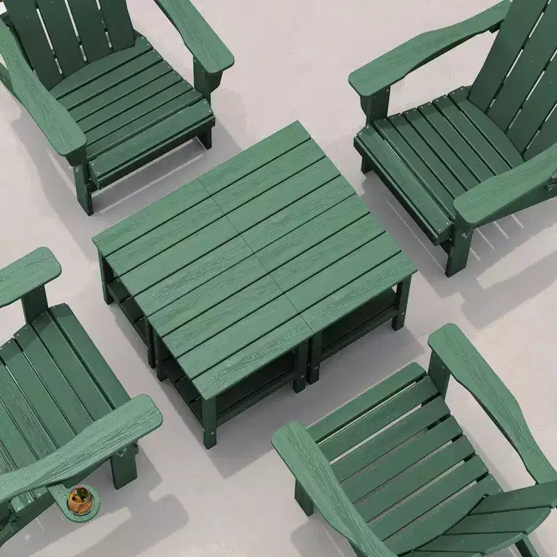 Hyleory Double-Tier Patio Adirondack Side Table, Outdoor HDPE Square End Table