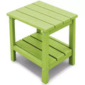 Hyleory Double-Tier Patio Adirondack Side Table, Outdoor HDPE Square End Table