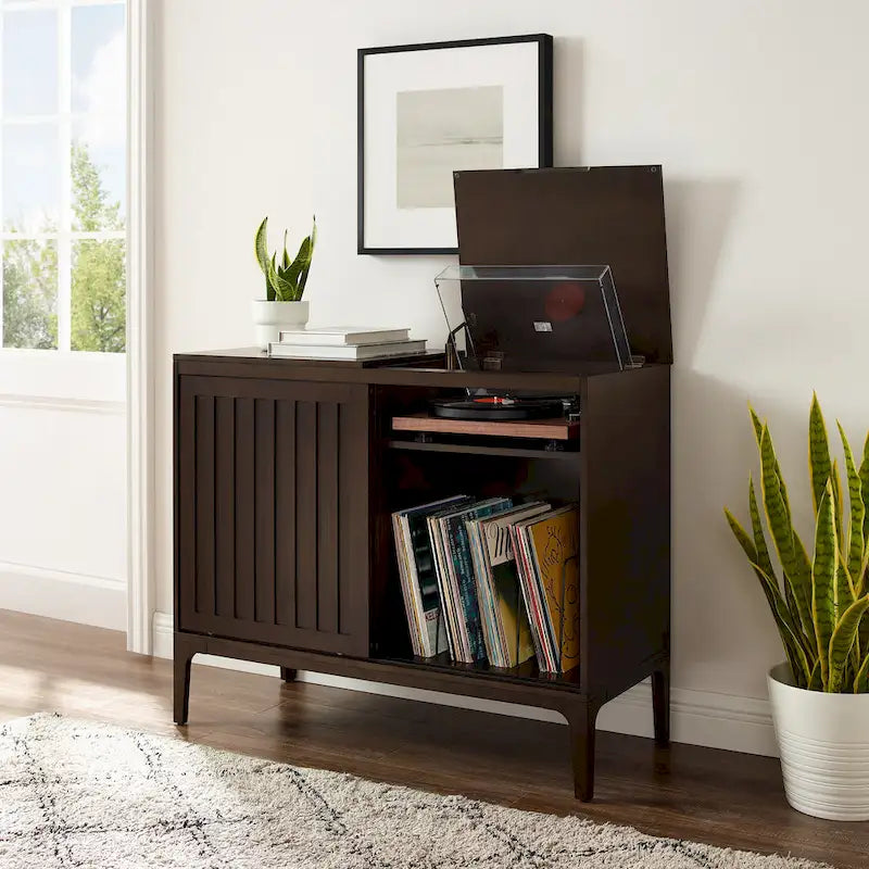 Meuble console de rangement pour disques Crosley Asher