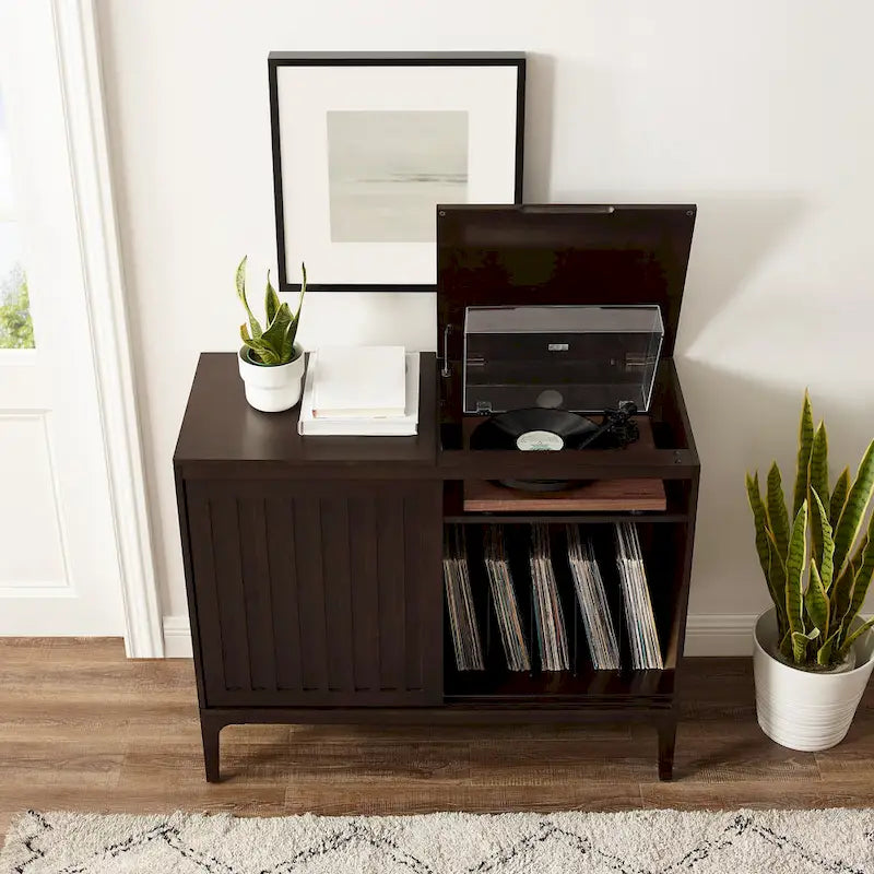 Meuble console de rangement pour disques Crosley Asher