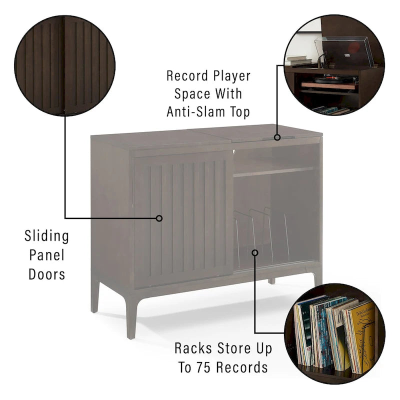 Meuble console de rangement pour disques Crosley Asher